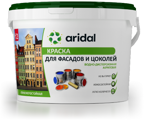 Краска для фасадов и цоколей ARIDAL f2