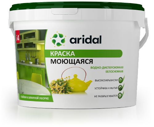 Краска для интерьера моющаяся ARIDAL i4